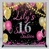 Aperturee - Aperturee Glitter Balloon Custom Sweet 16 Birthday Backdrop